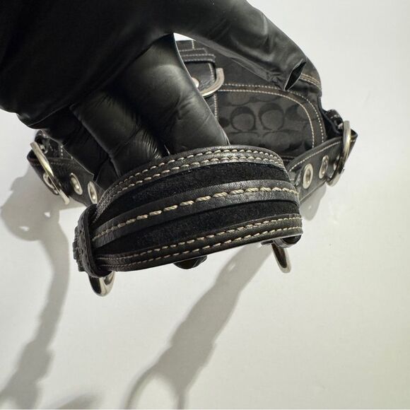 Vintage Coach 6171 Y2K Soho Bag Purse Baguette Jacquard Monogram Leather Black - Picture 4 of 13